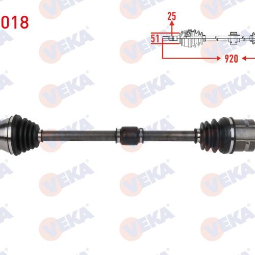 KOMPLE AKS SAG ON UZUNLUK 920mm OPEL CORSA D 1.3 CDTI (DTJ) 2006-2014 / CHEVROLET AVEO 1.4 2011-