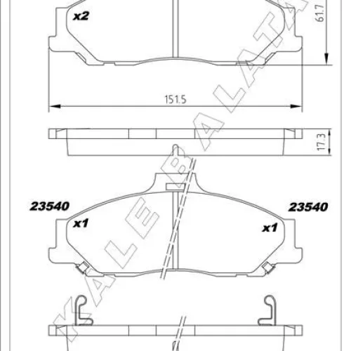 ÖN BALATA RANGER 2.5 D TD 4X4 99 > 3.0 TDCİ 05 > MAZDA B SERİSİ 2.5 D TD 98 > GDB3353