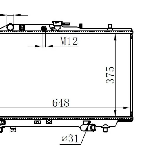 RADYATÖR BRAZİNG KIA SEPHIA 93 > 375x648x16