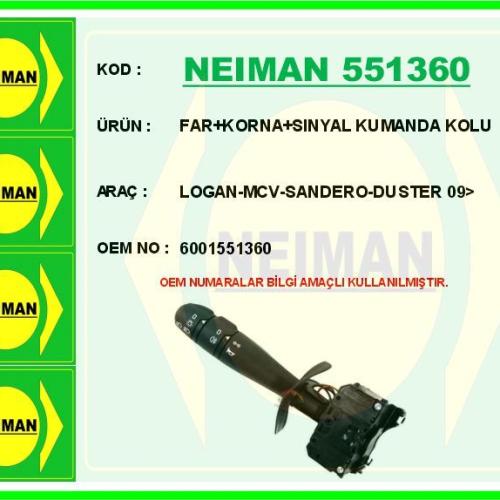 FAR KORNA SİNYAL KUMANDA KOLU DACIA LOGAN-MCV-SANDERO 09 >