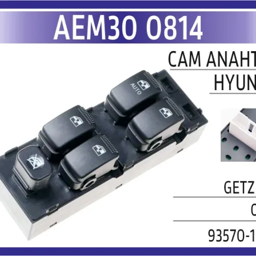CAM AÇMA DÜĞMESİ SOL TAKIM HYUNDAI GETZ 1.3L G4EA 03-05 1.4L G4EE 06-10 1.6L G4ED 03-09 1.5L D3EA D4FA CRDi 03-09