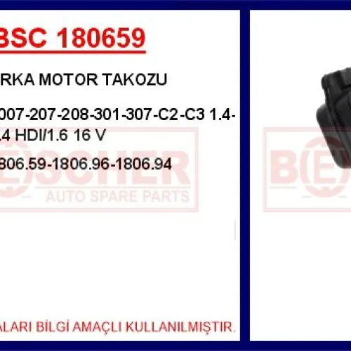 MOTOR TAKOZU ARKA PEUGEOT P207-P208-P301-P1007-P2008 CITROEN C2-C3-C-ELYSEE-DS3 1.4-1.6 16V-HDI EP3- DV4 EP6-DV6