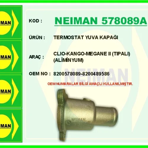 TERMOSTAT YUVA KAPAĞI CLIO-KANGO-MEGANE II TIPALI ALİMİNYUM