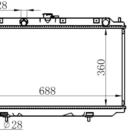 RADYATÖR BRAZİNG ALMERA 00> 1.5-PRIMERA P12 02> AC KLİMASIZ MEKANİK 360x698x169