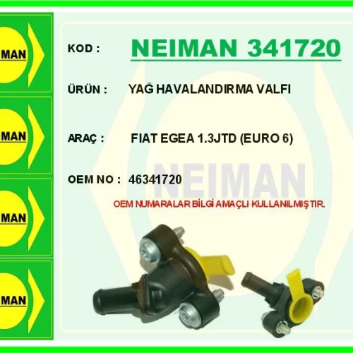 YAĞ HAVALANDIRMA VALFI FIAT EGEA 1.3JTD EURO 6