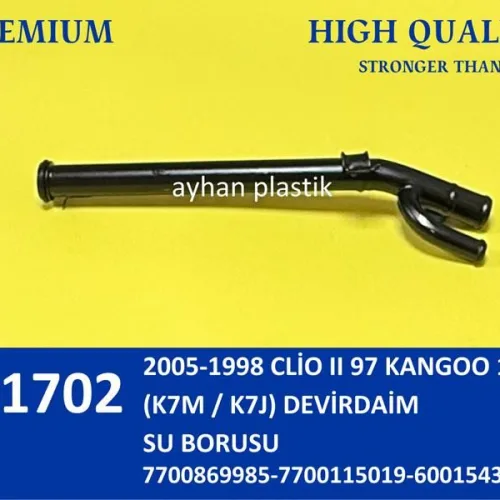 DEVİRDAİM BORUSU CLIO II 98-05 KANGOO 1.4 97- K7M / K7J