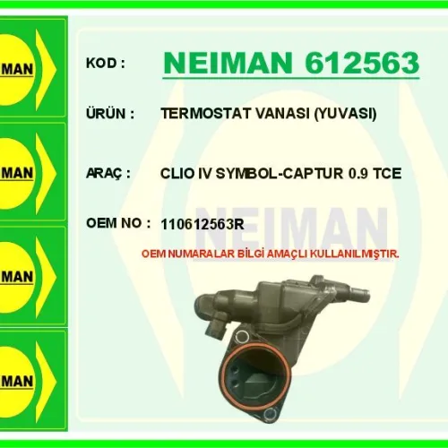 TERMOSTAT VANASI YUVASI CLIO IV SYMBOL-CAPTUR 0.9 TCE