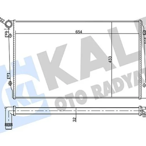 SU RADYATÖRÜ VW-SKODA-SEAT-AUDİ-GOLF5-JETTA-CADDY-PASSAT-A3 04> BLS-BMM 1.9 TDI-2.0 TDI MEKANİK III-PASSAT-TOURAN 1.9 2.0TDI 04-13 MT AC NAC MEKANİK 654x433x32 1K0121251AN-3C0121253AK