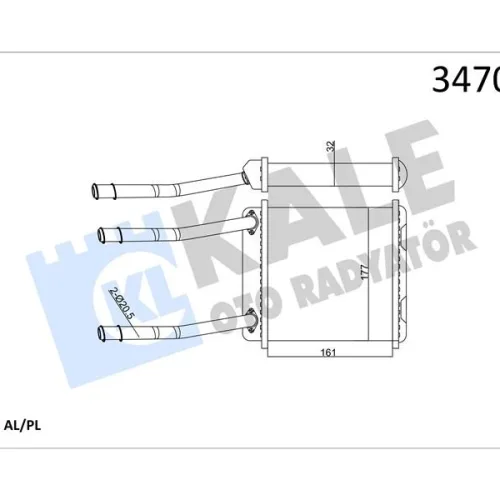 KALORİFER RADYATÖRÜ ASTRA F-CALIBRA A-VECTRA A BORULU KLİMASIZ 175x188x48