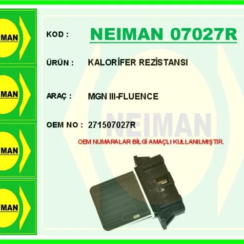 KALORİFER REZİSTANSI MGN III-FLUENCE