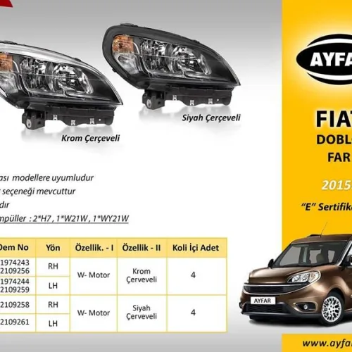 FAR SOL KROM ÇERÇEVELİ FIAT DOBLO 15>