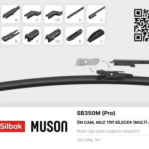 SİLECEK SÜPÜRGESİ MUZ TİPİ GRAFİTLİ 350mm 6 APARATLI