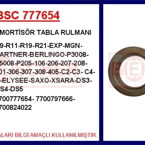 AMORTİSÖR TABLA RULMANI R9-R11--R19-R21-MGN I-LGN I-II-SOLENZA-SAFRANE I-II